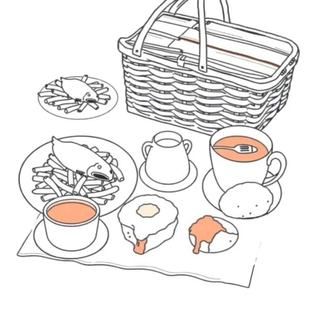 World map with food journey illustrations