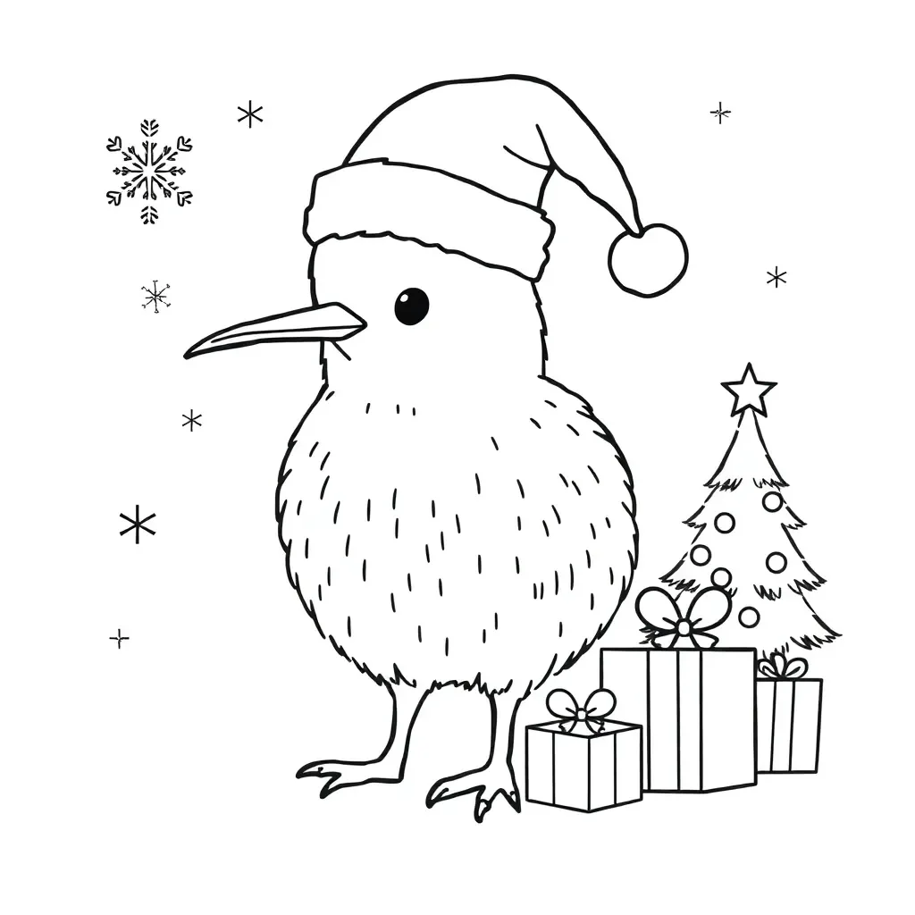Kiwi bird with Christmas bells
