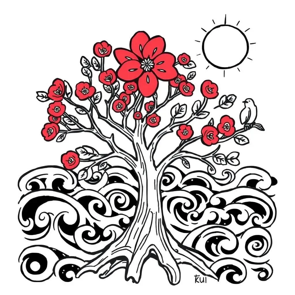 Beautiful red Pohutukawa flower