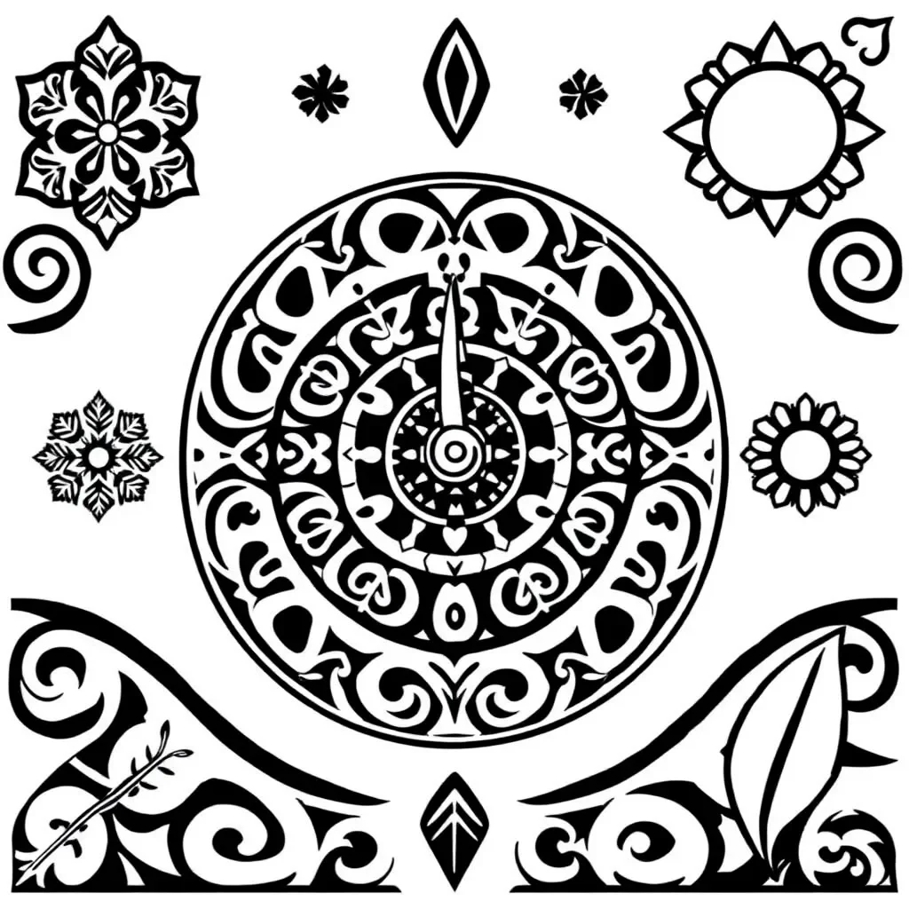 Clock and daily activities illustration