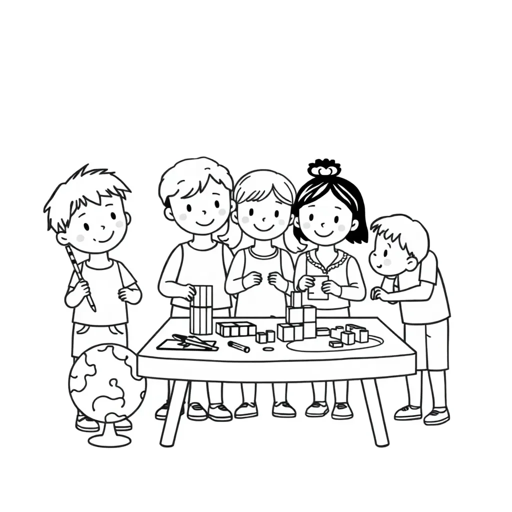 Students working together in a group