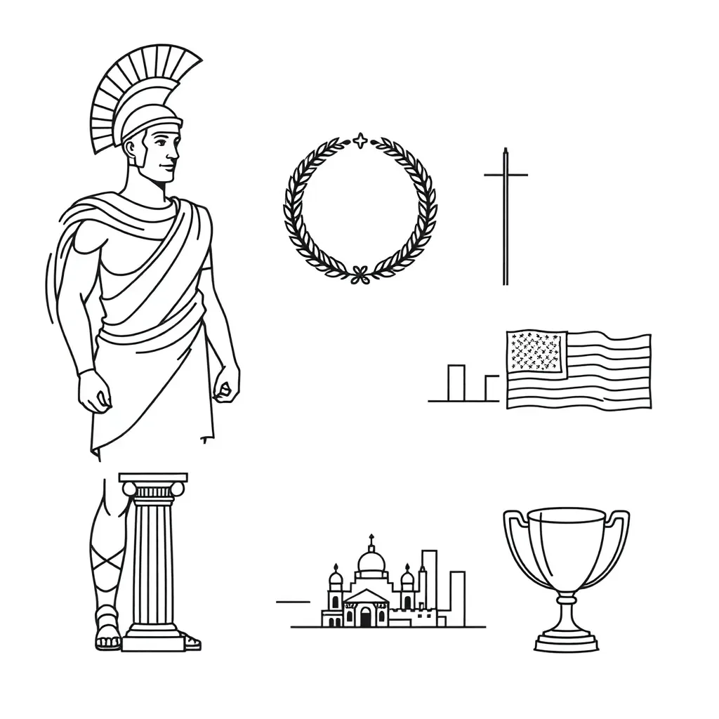 Roman soldiers and senators illustration