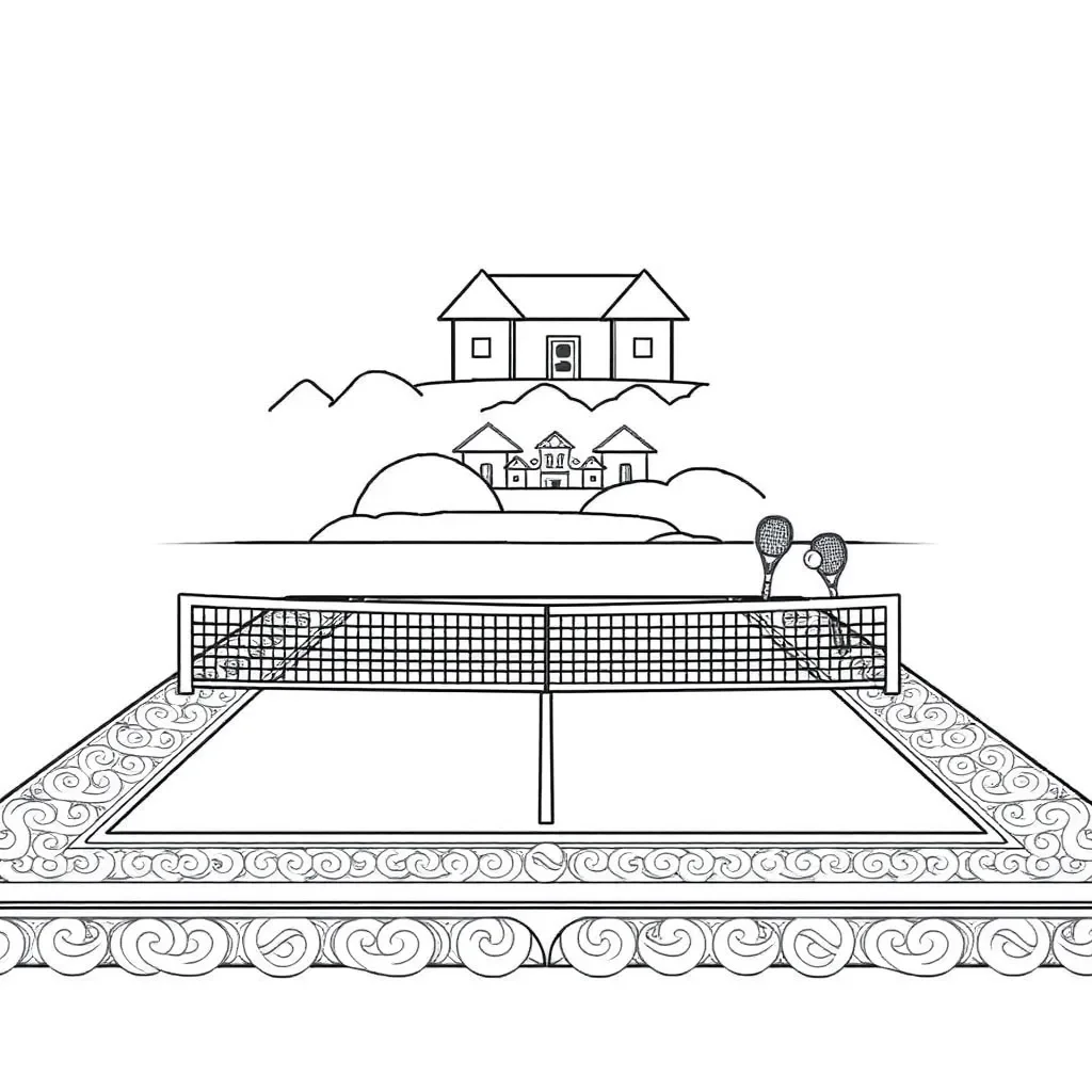 Tennis racquet and ball illustration