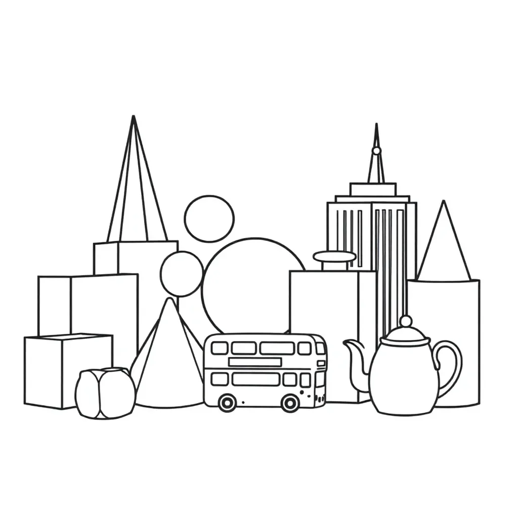 3D shapes illustration