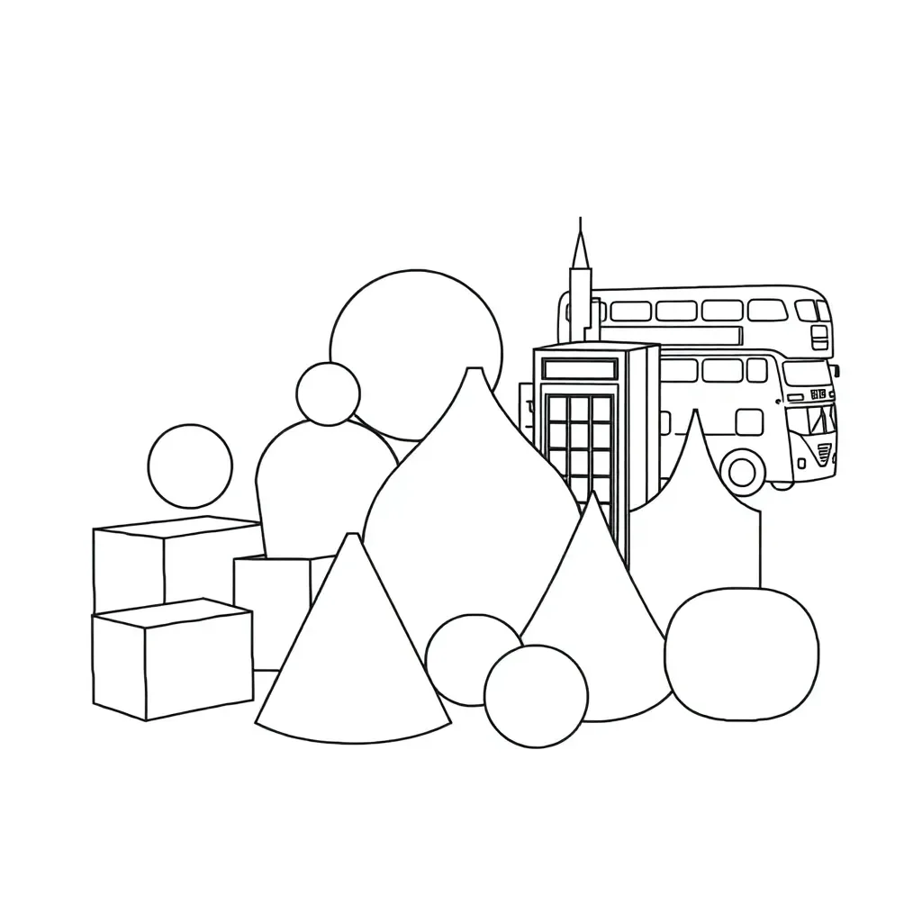 3D shapes illustration