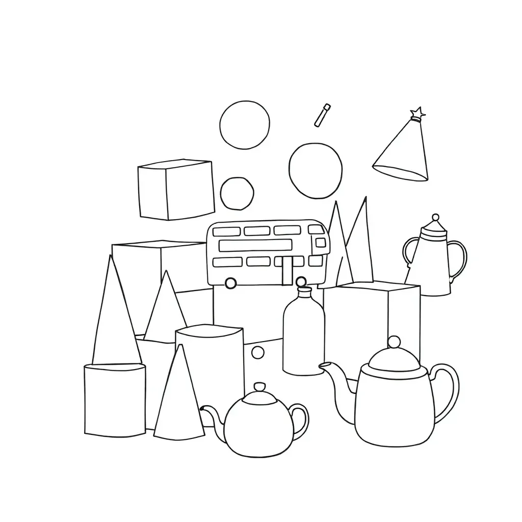3D shapes illustration