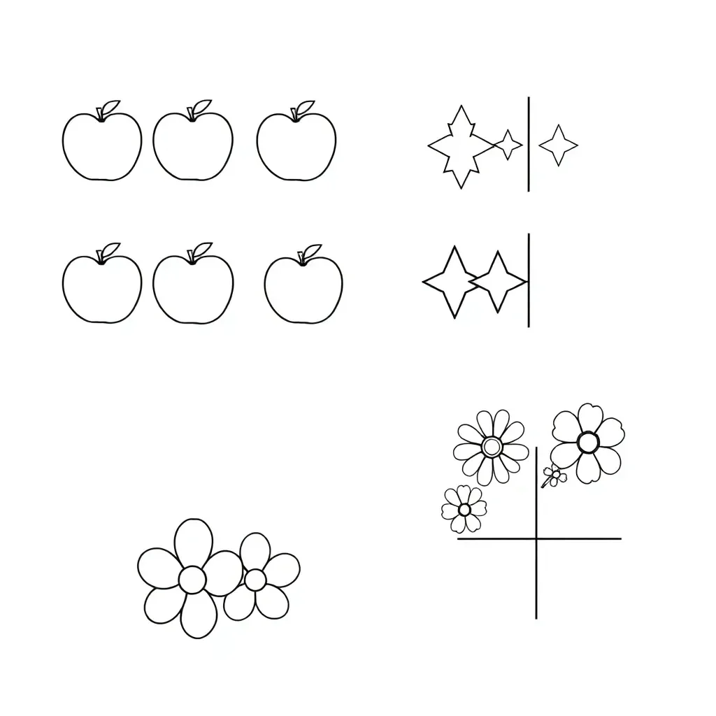 Division flashcards illustration