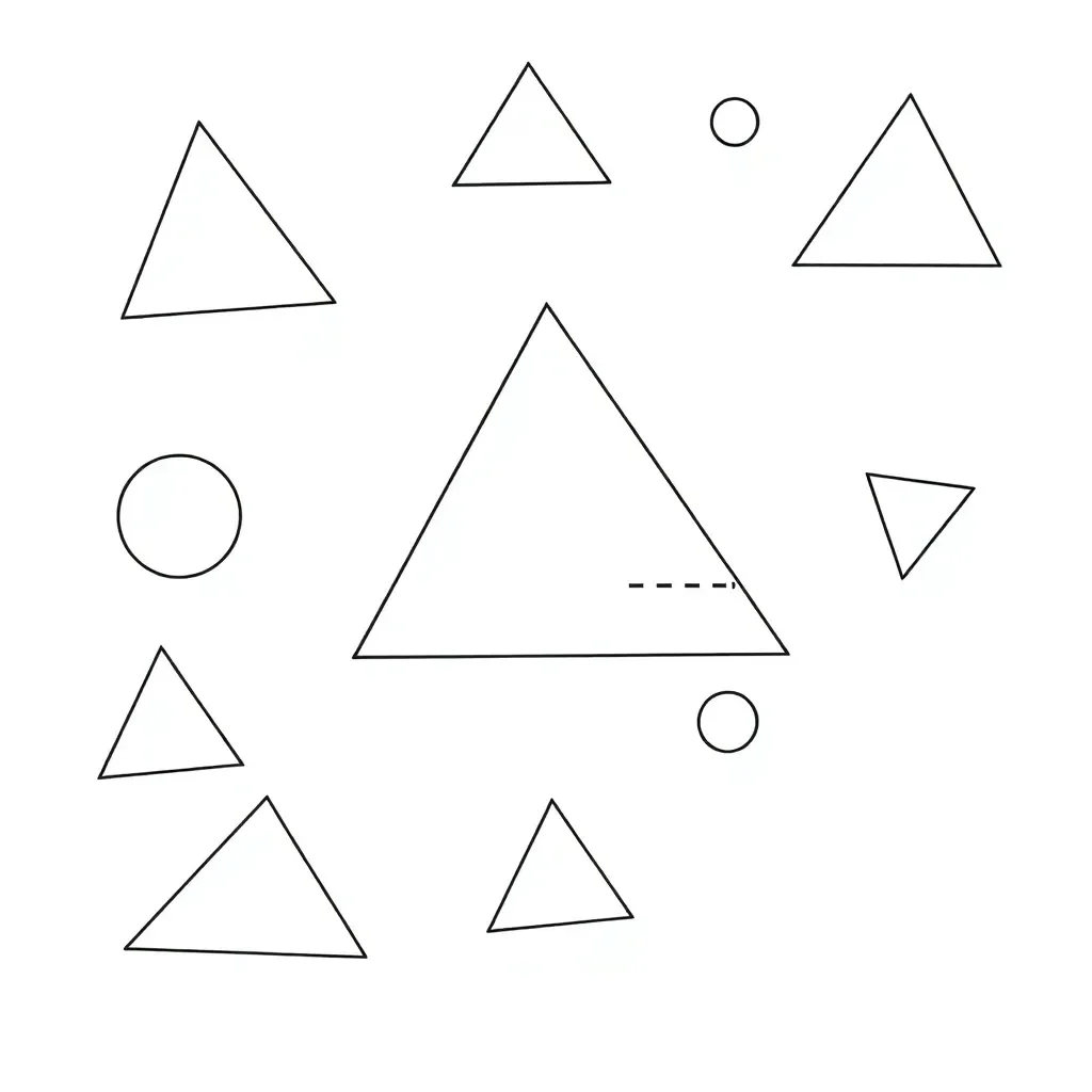 Right triangle with labeled parts