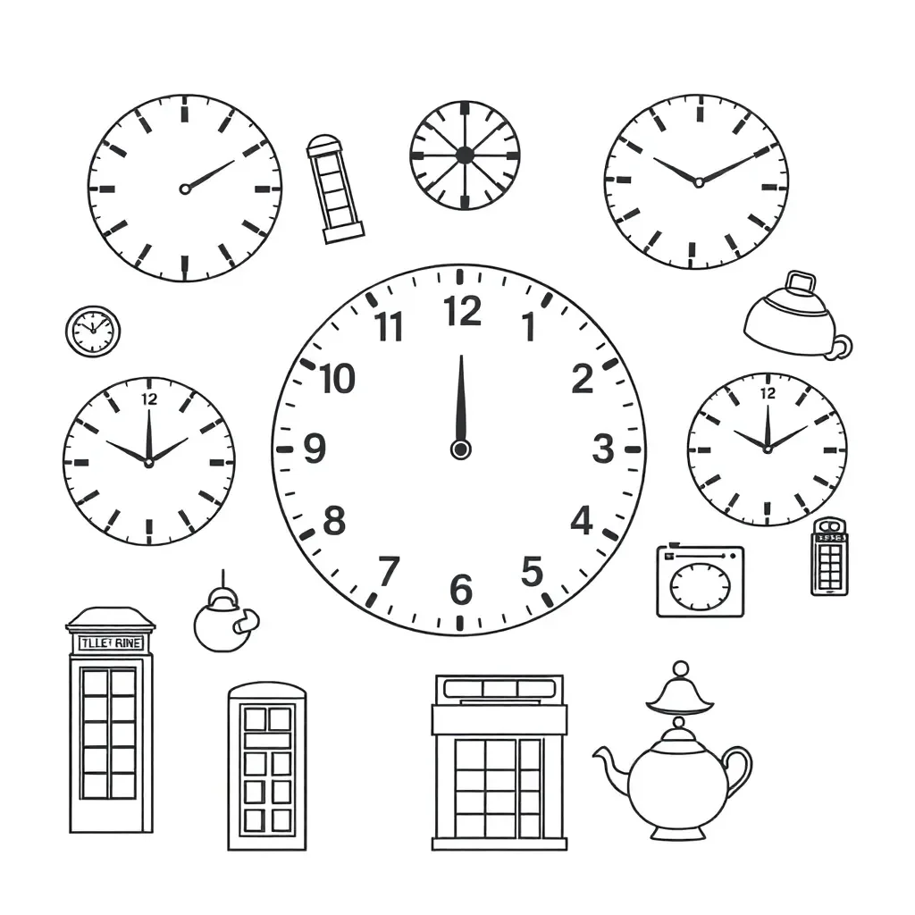 Clock showing half past time