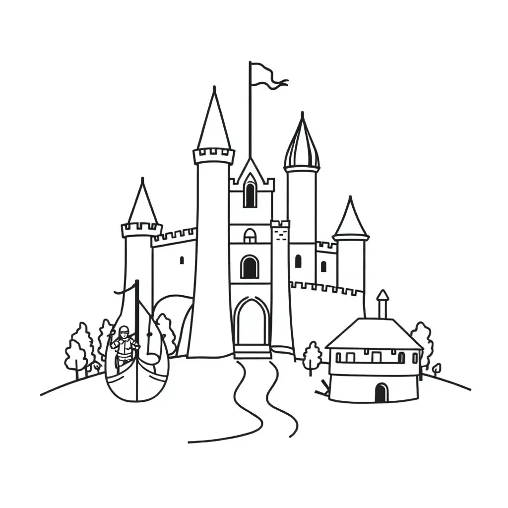 Medieval warriors illustration