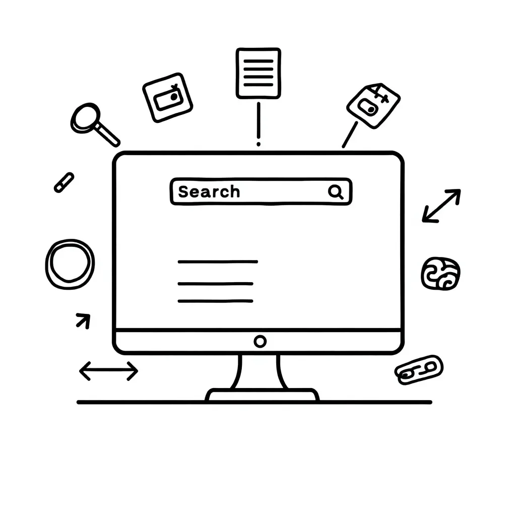 Search engine and web technology illustration