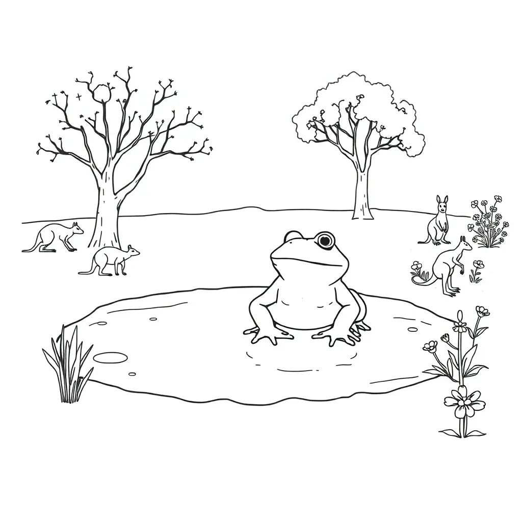 Tiddalick the Frog drinking water