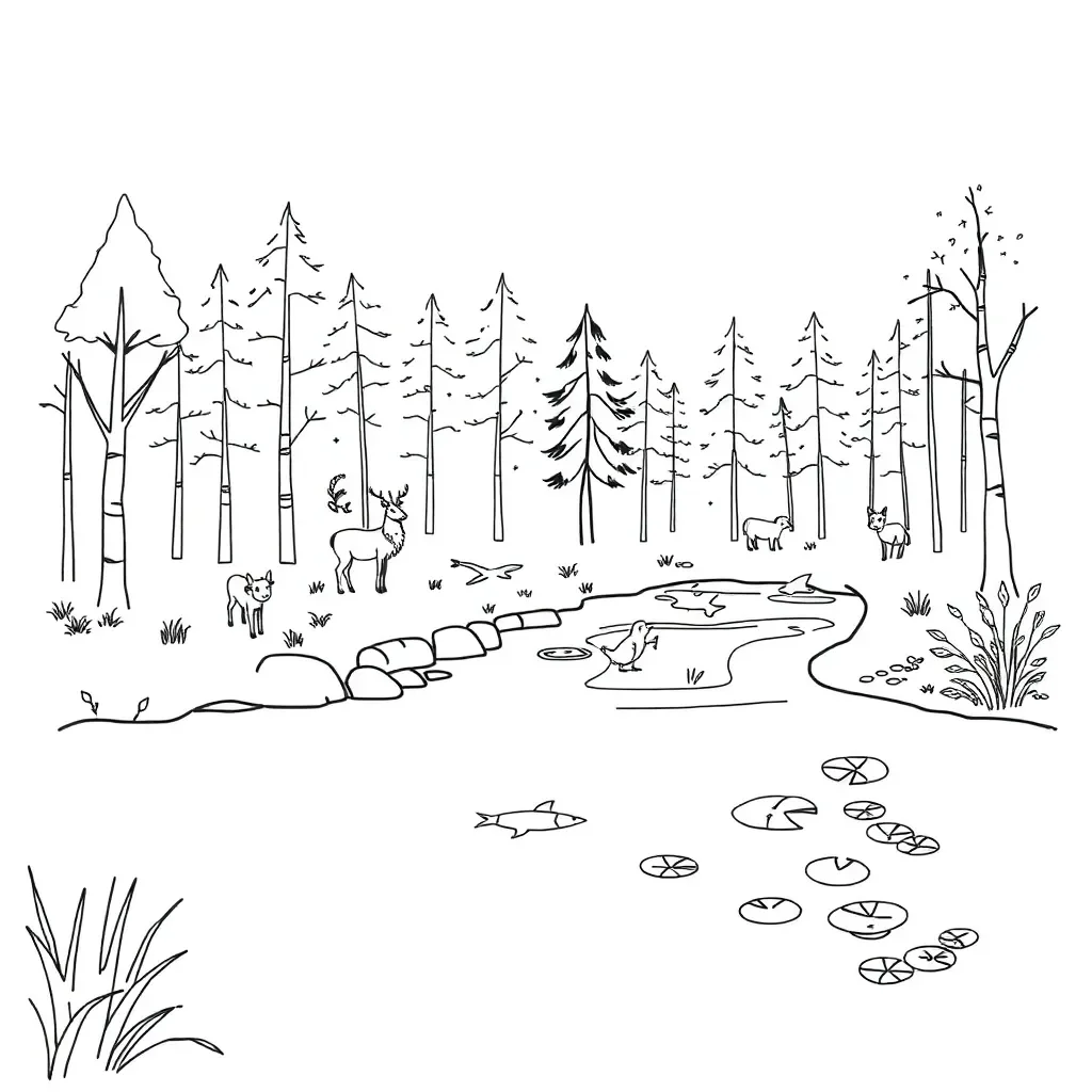 Various animals and plants in different ecosystems