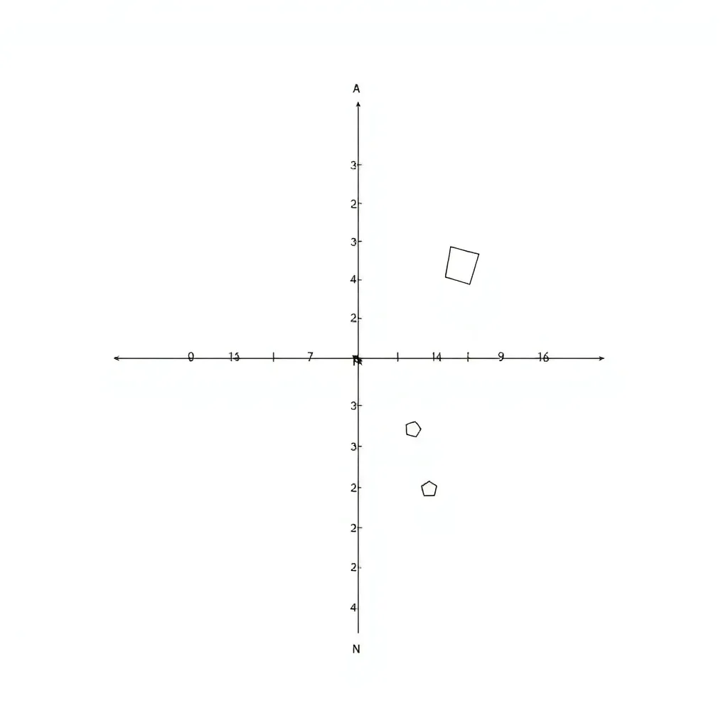 Coordinate plane with polygon shapes