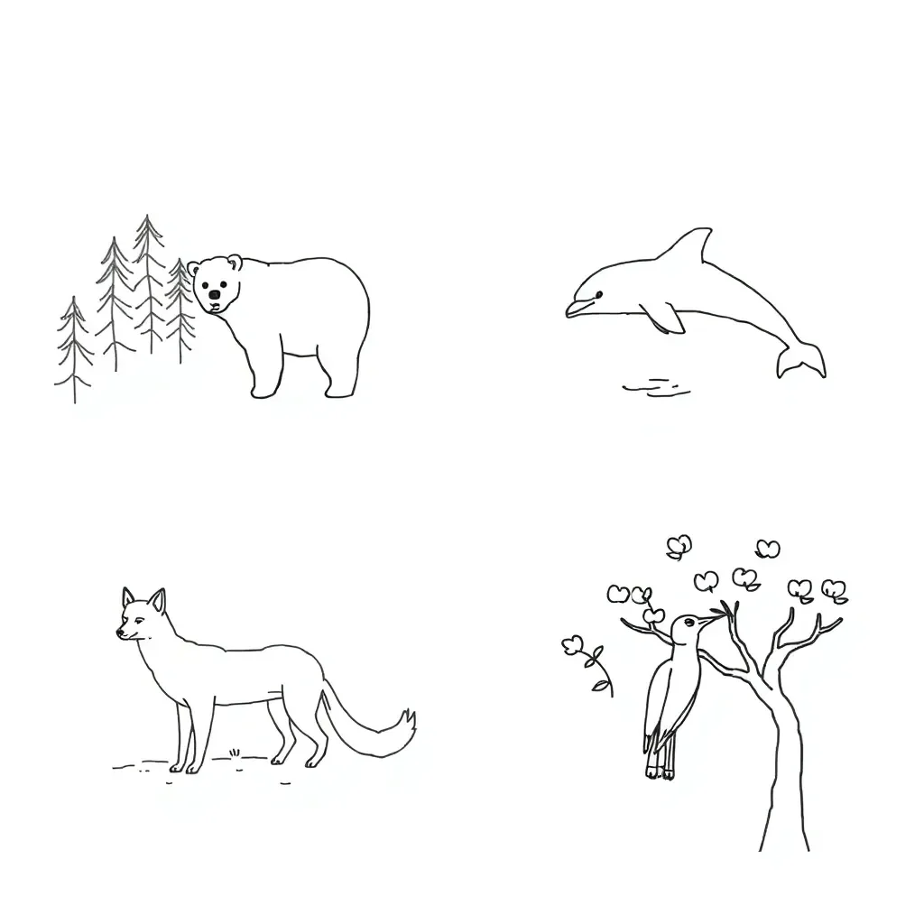 Animals in different habitats