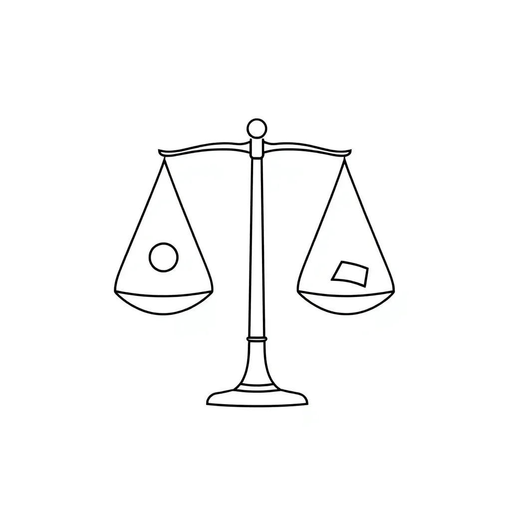 Balance scale with algebraic equation