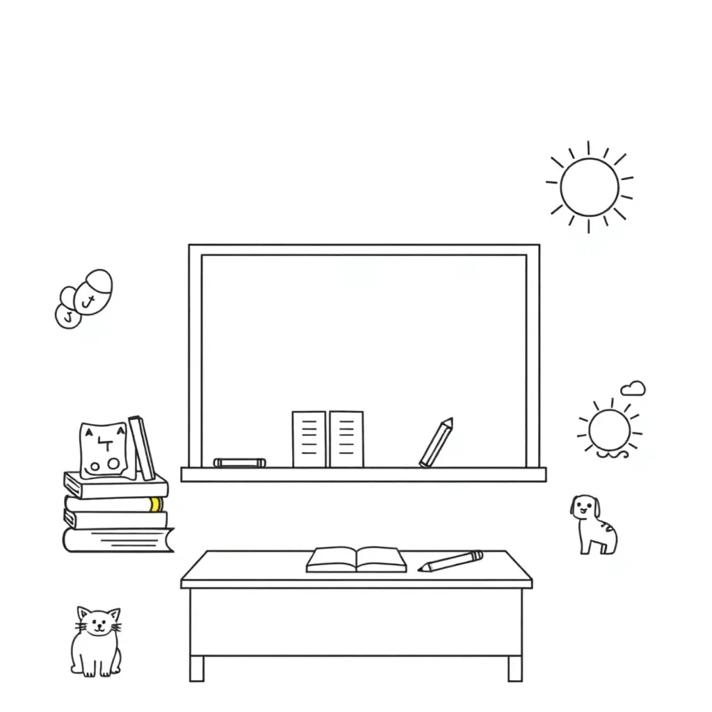 Child reading with phonics sounds around them