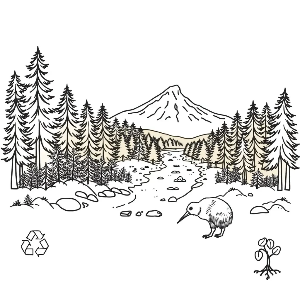 New Zealand environmental protection illustration