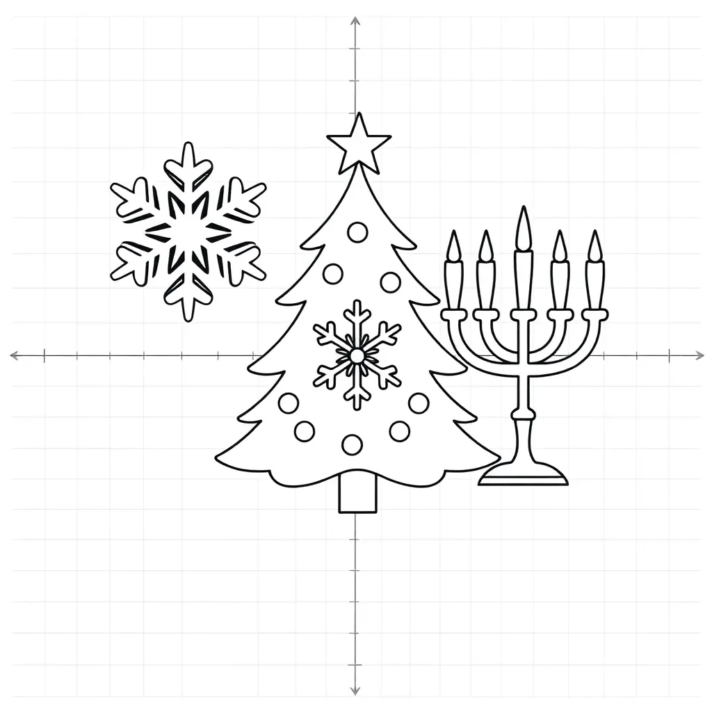 Holiday coordinate plane shapes