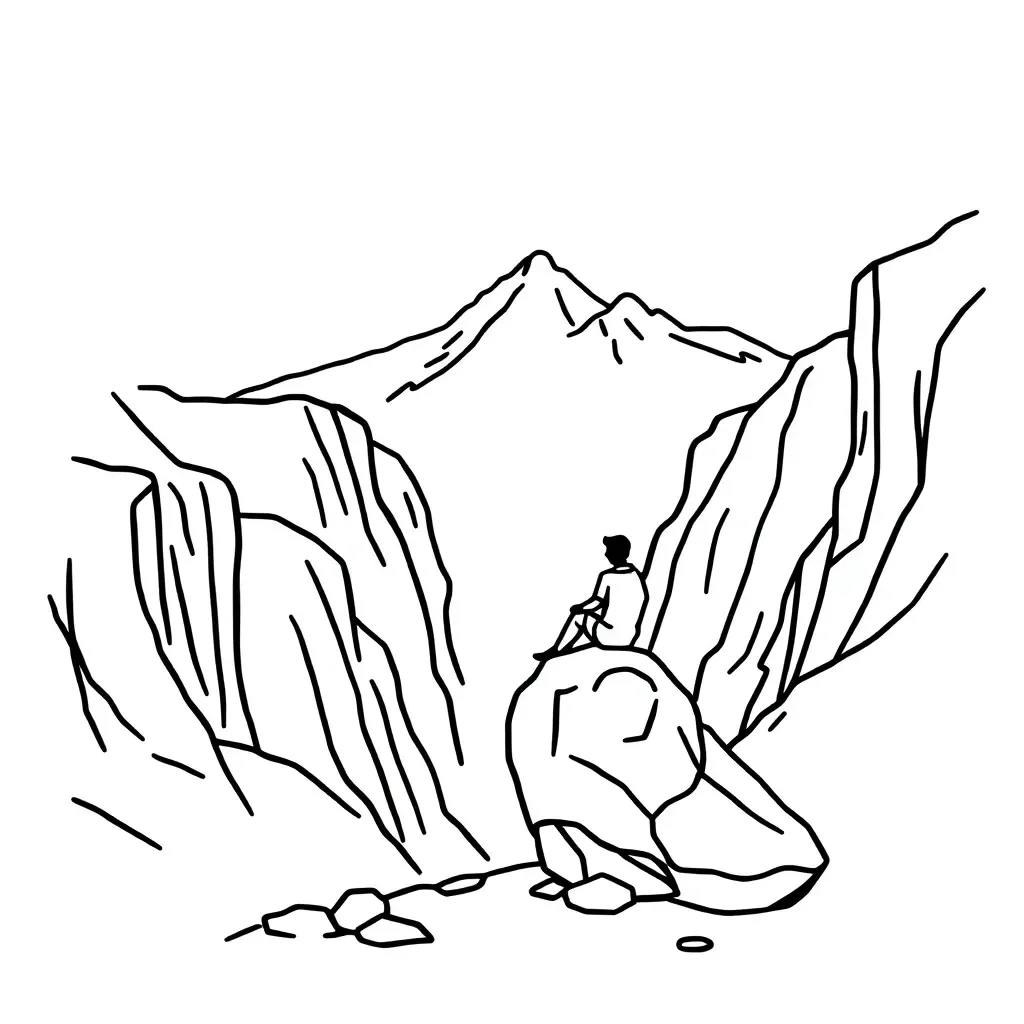 Mountain climbing illustration