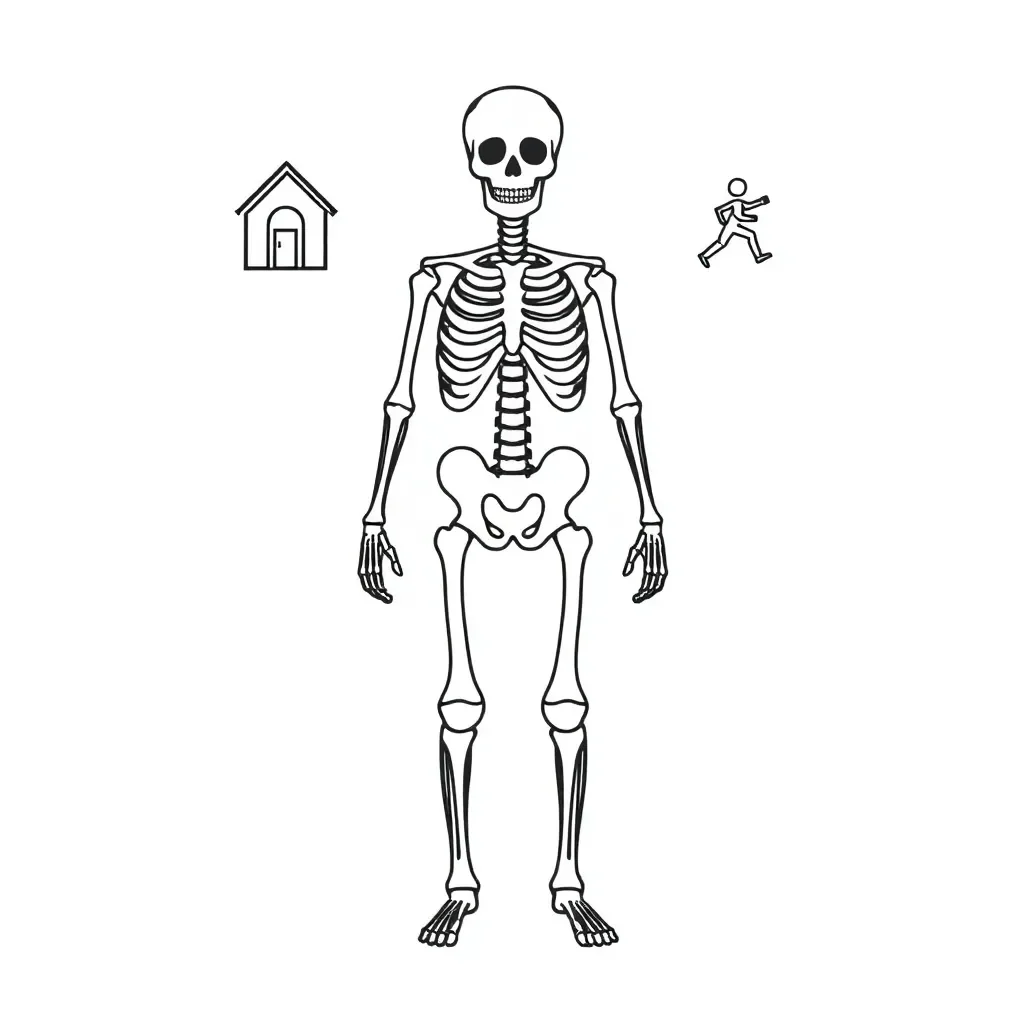 Human skeleton diagram