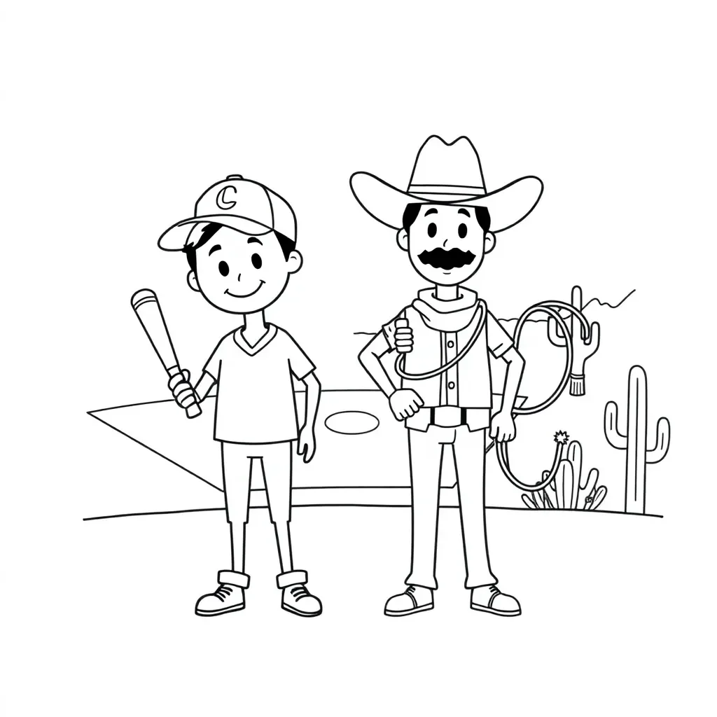 Two story characters side by side