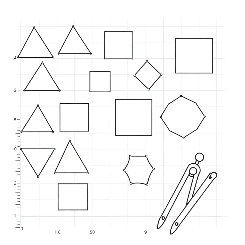 Coordinate plane with polygon shapes