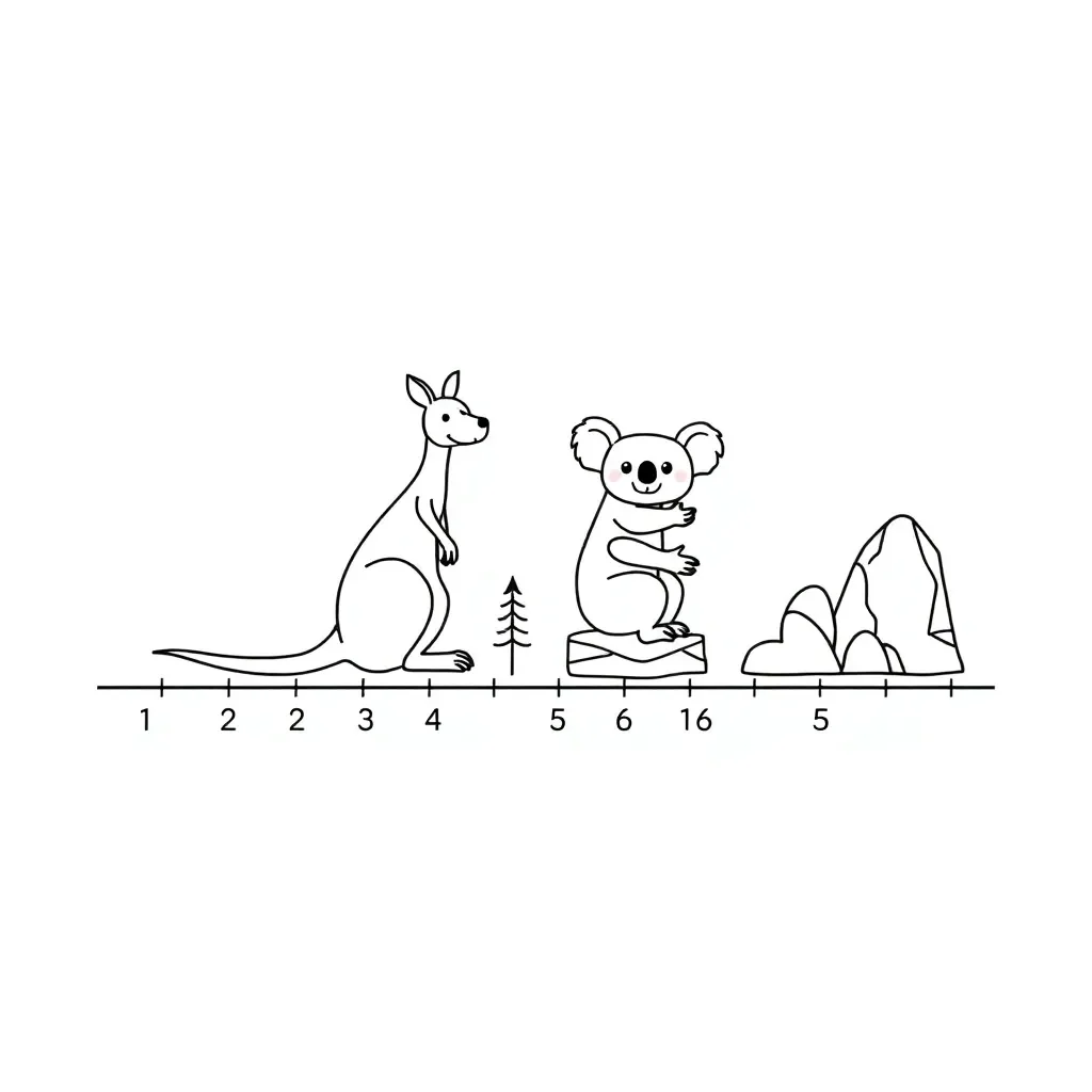 Numbers with pairs and counting illustration