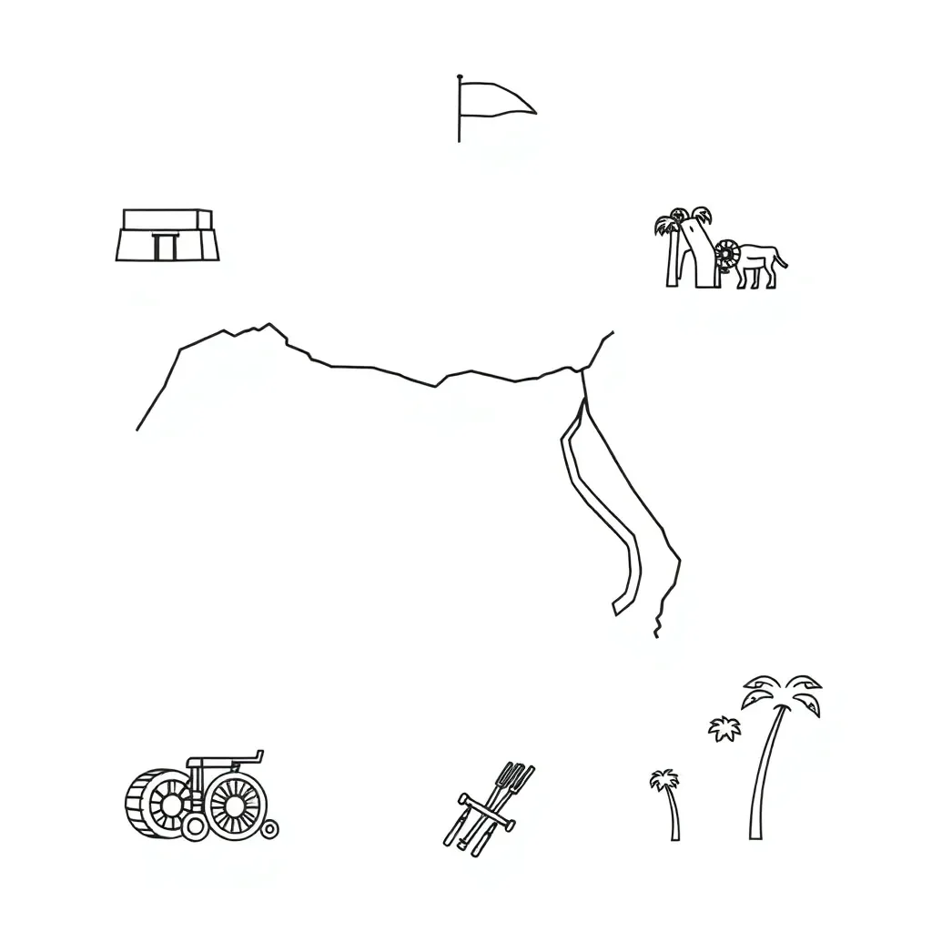 Ancient Mesopotamian irrigation canals and fertile farmland