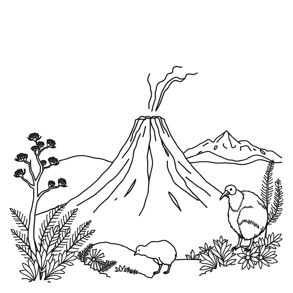 Volcanic eruption illustration