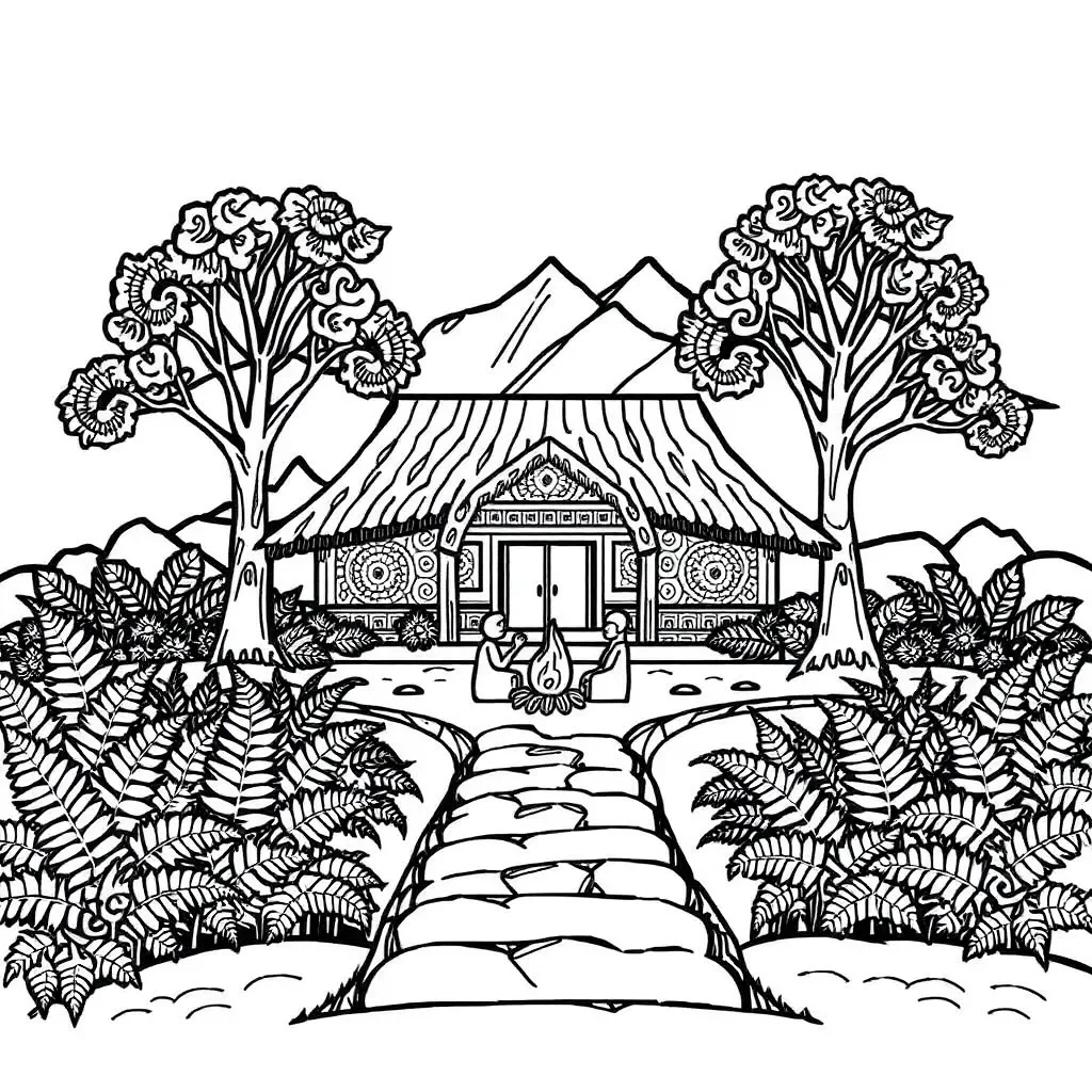 Māori storytelling illustration