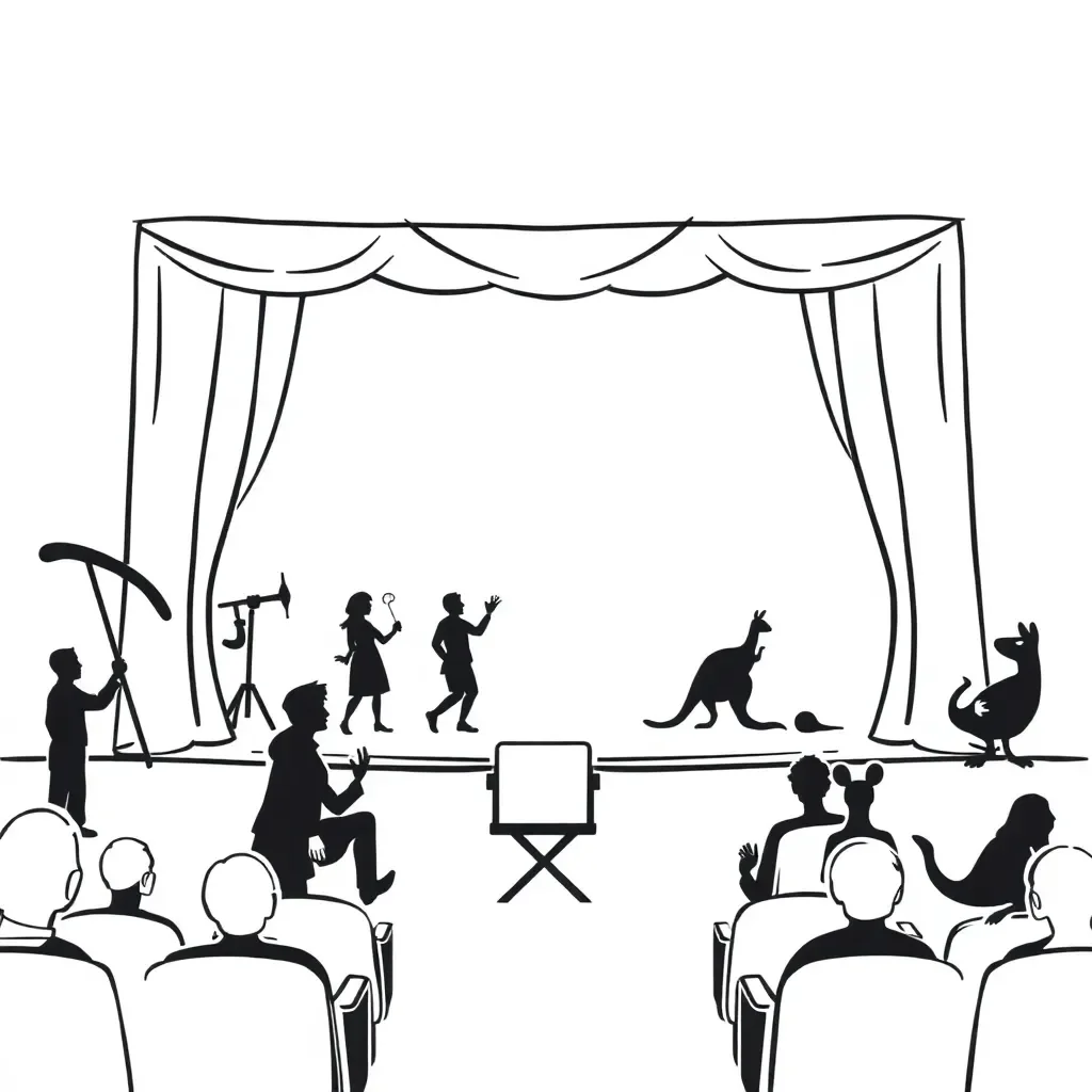 Drama performance illustration