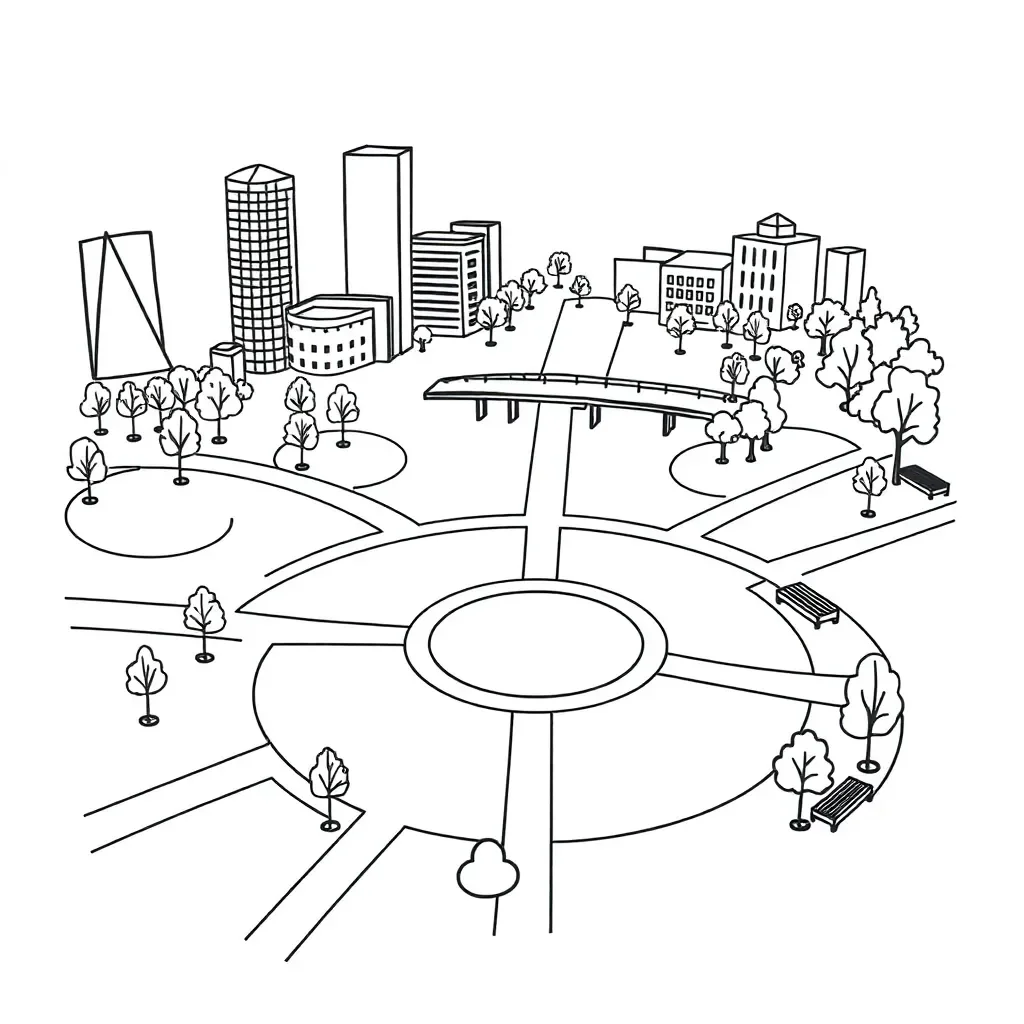 Urban design geometric shapes