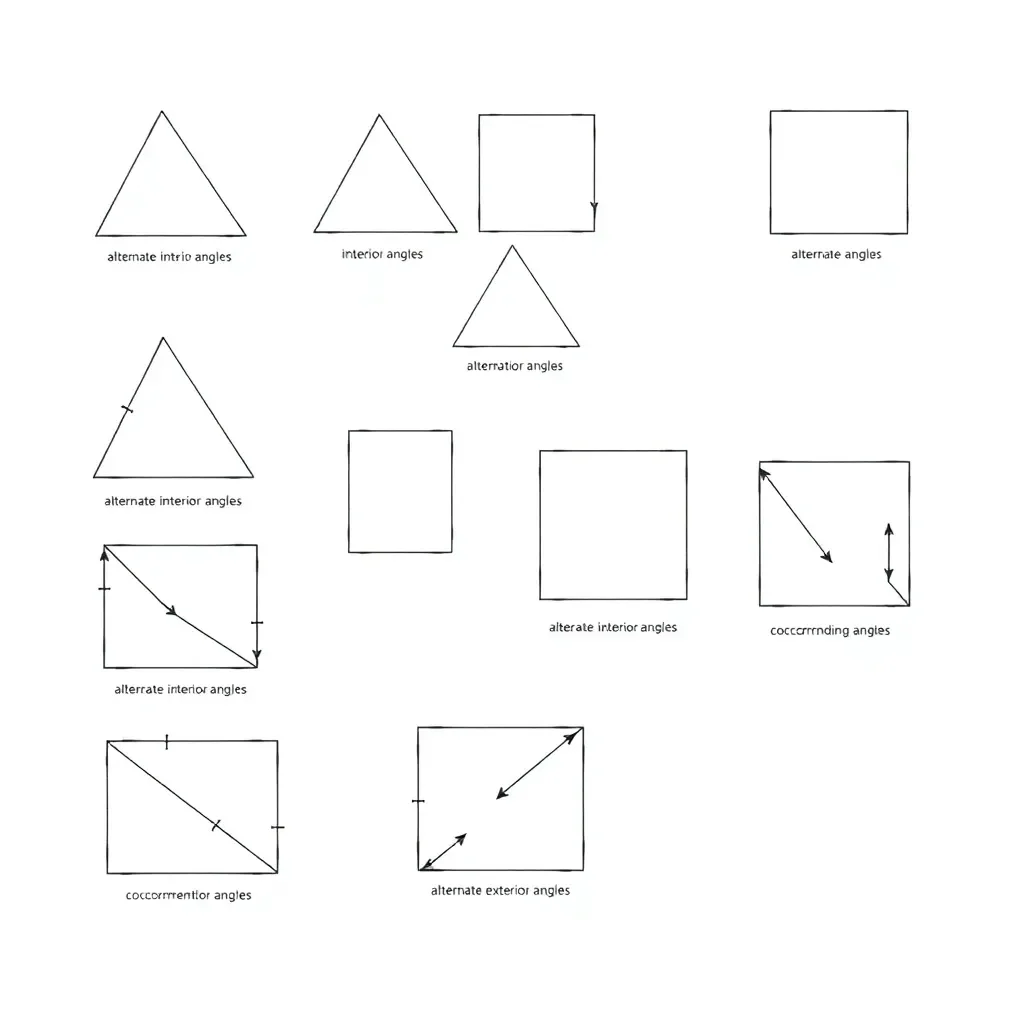 Parallel lines with transversal showing angle relationships