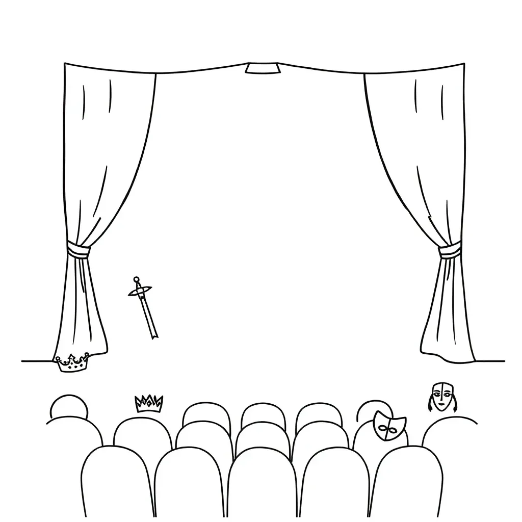 Theatre stage with dramatic lighting