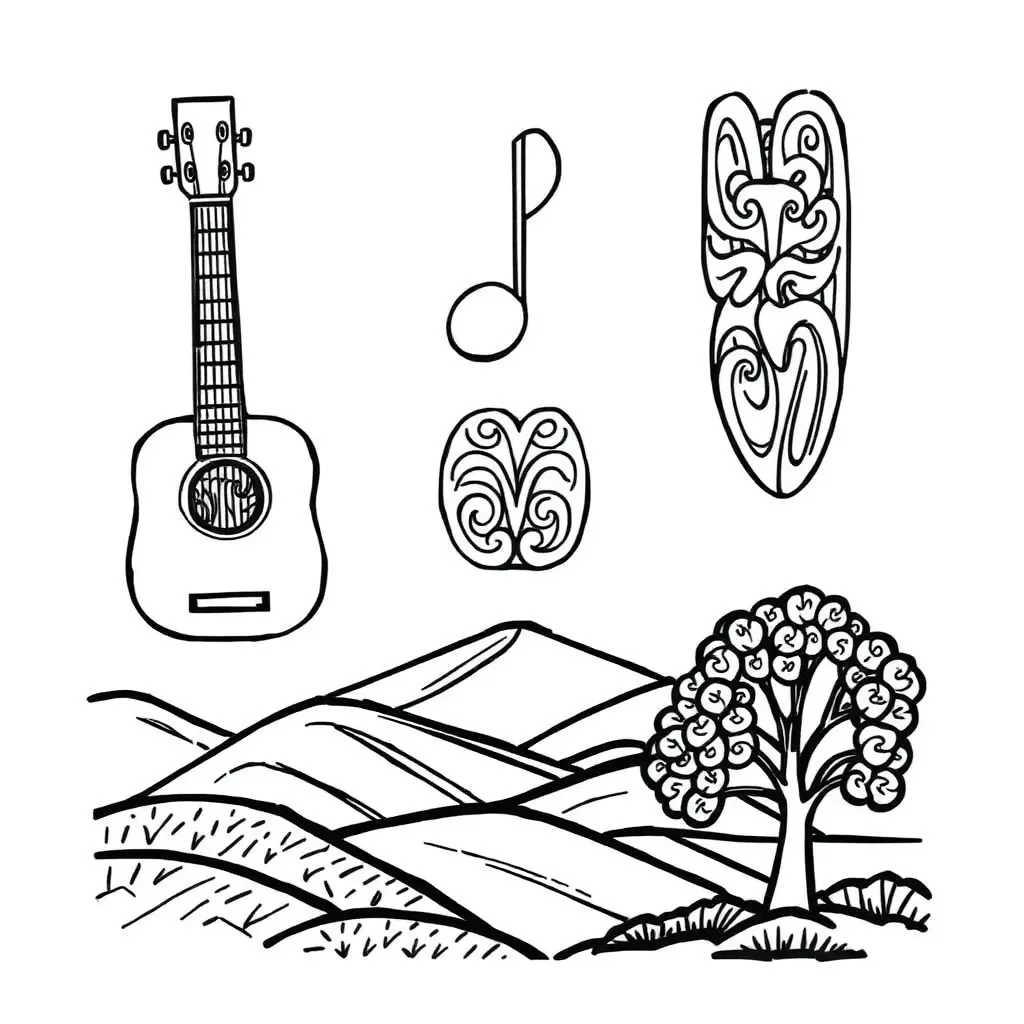 Musical notes and songwriting illustration