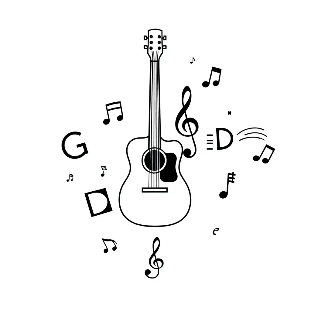 Musical notes and chords illustration
