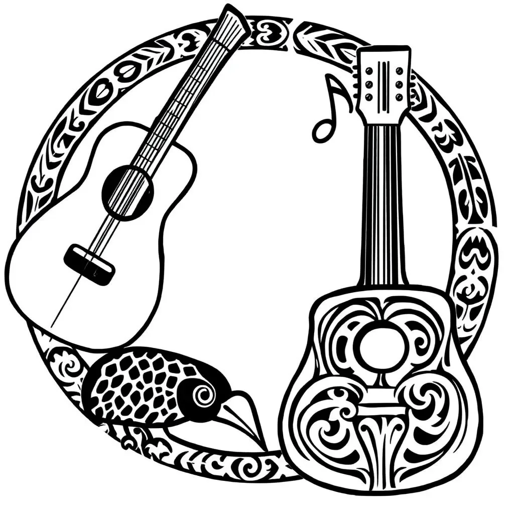 Musical notes and lyrics illustration