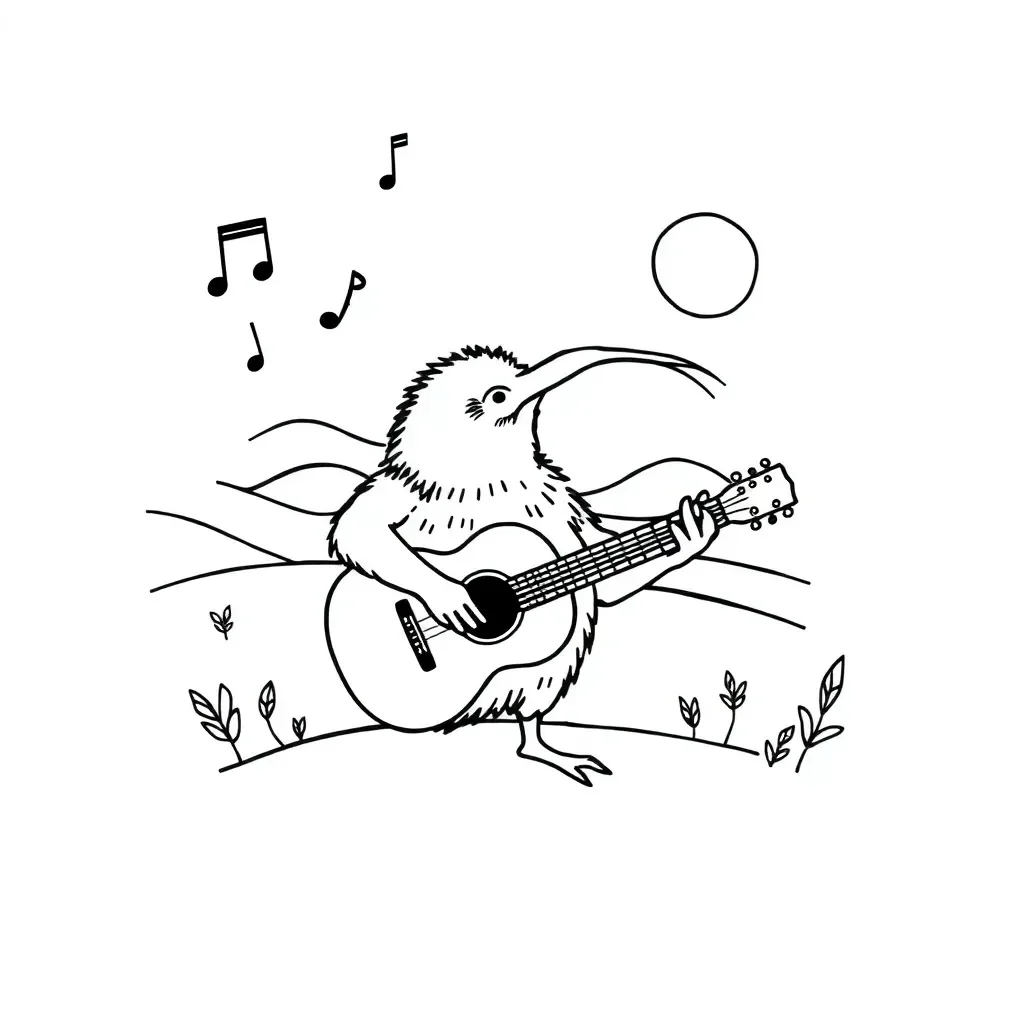 Musical notes with syncopated rhythm patterns