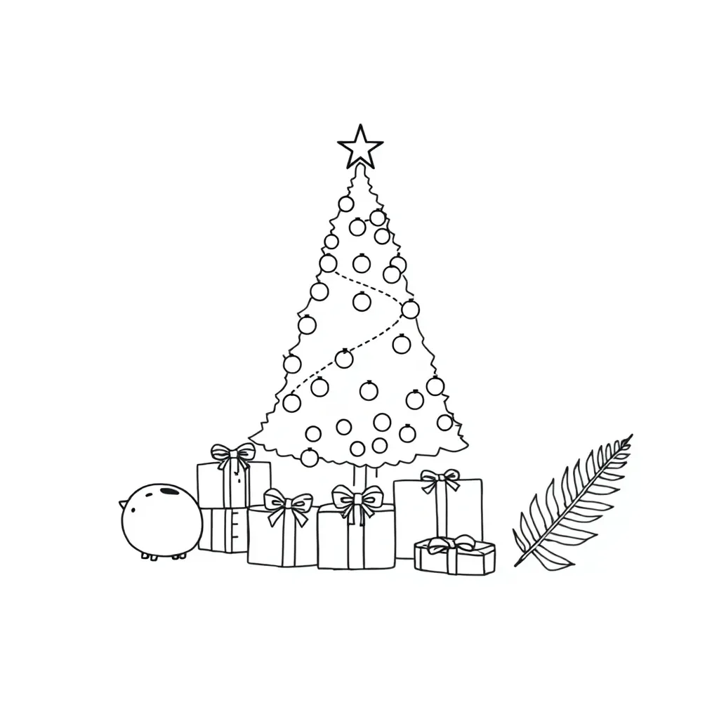 Christmas money and gifts illustration