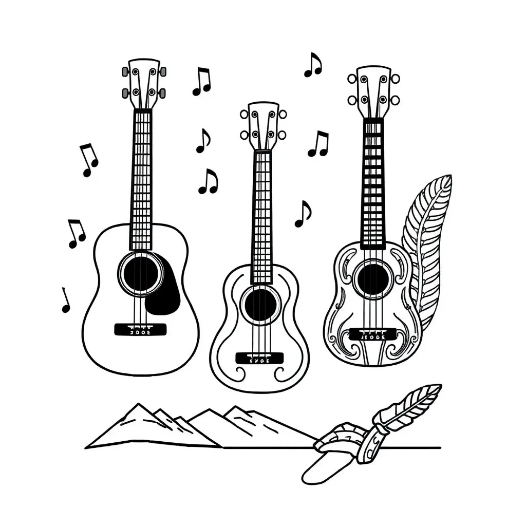 Musical notes and songwriting illustration