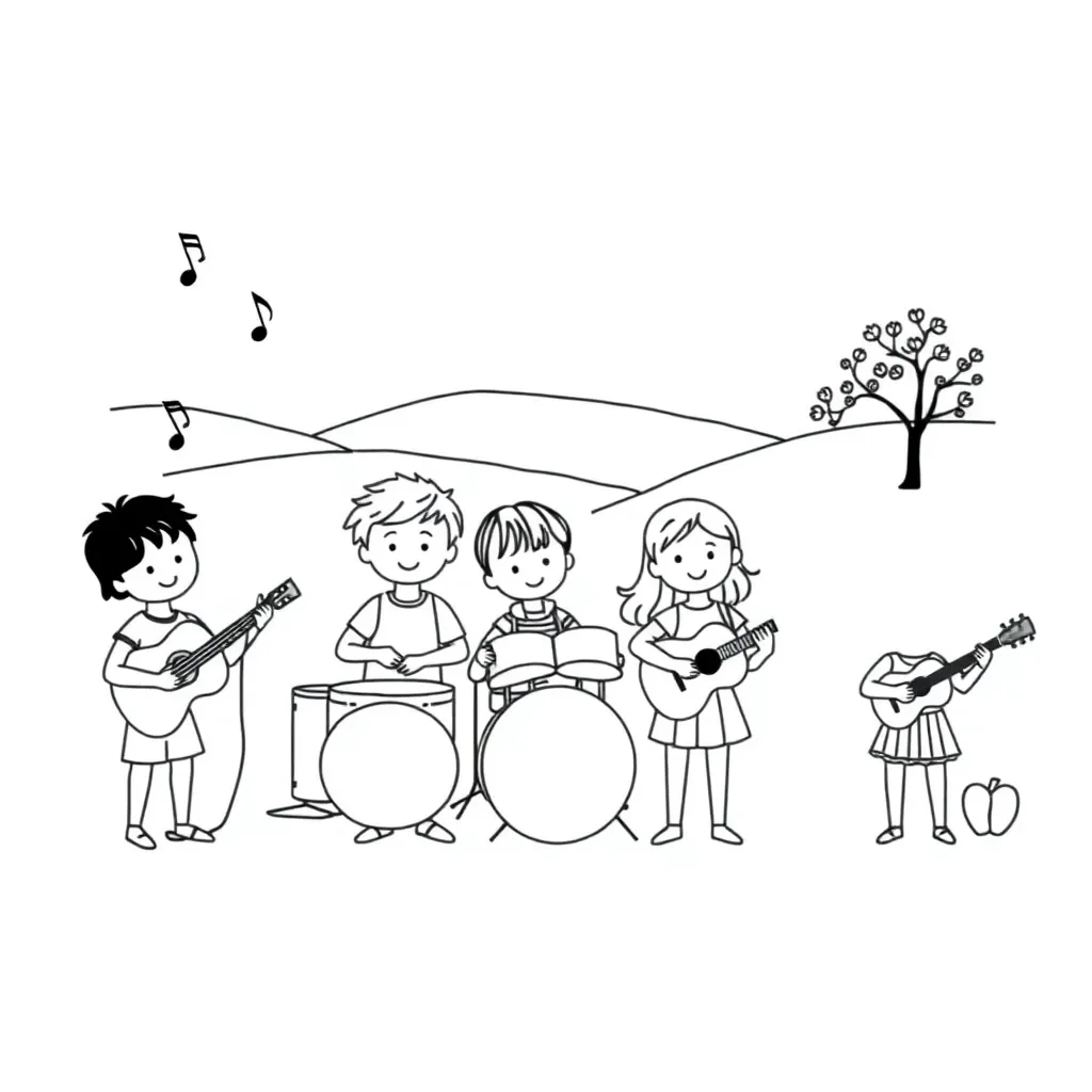Musical group performing together
