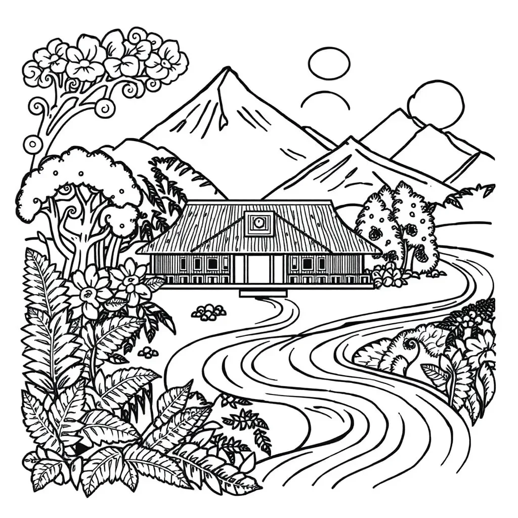 Māori writing and storytelling illustration