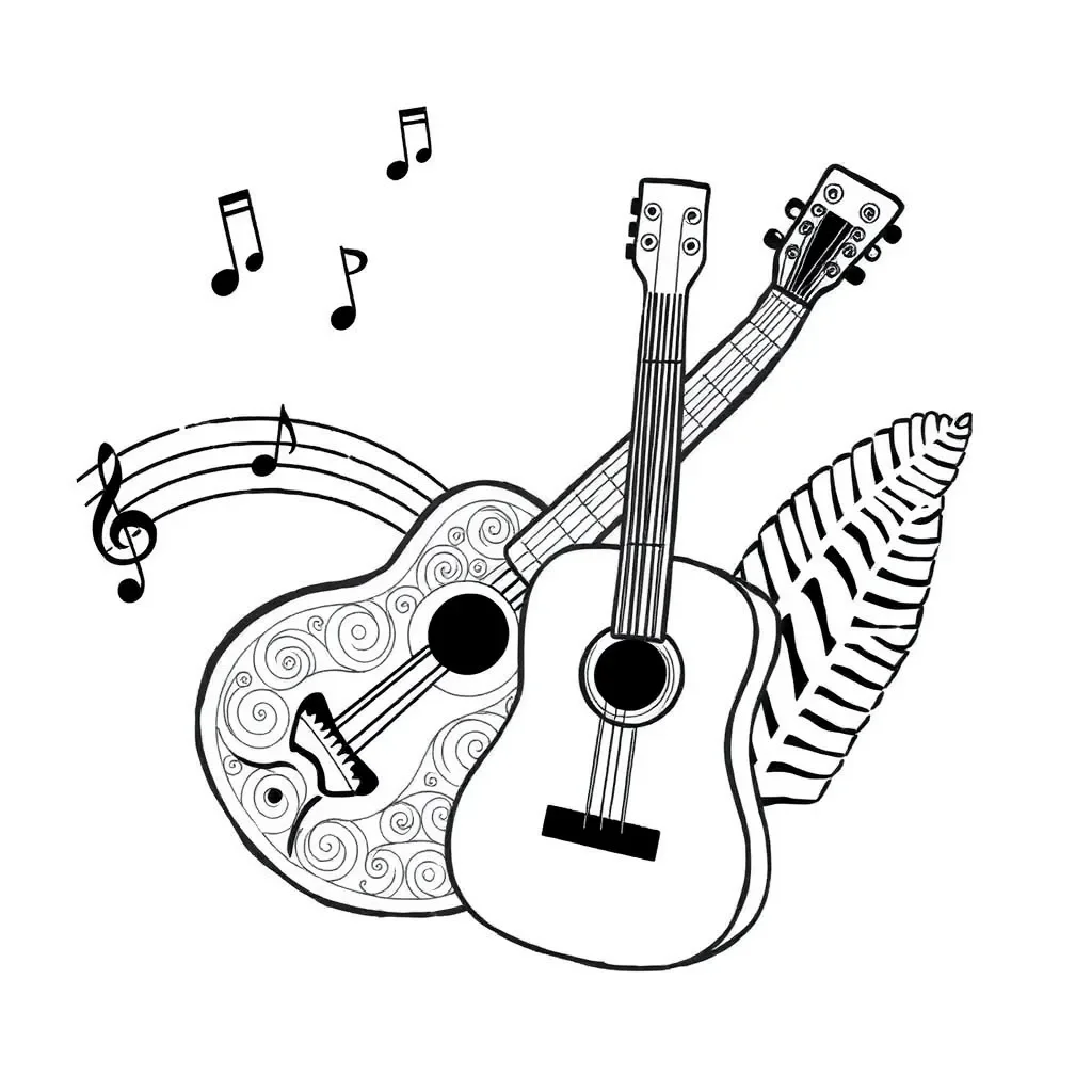 Musical notes and chord symbols
