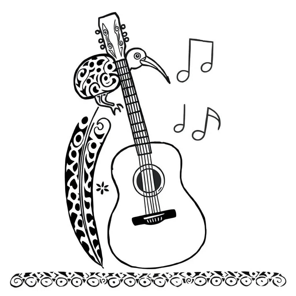 Musical notes and songwriting illustration