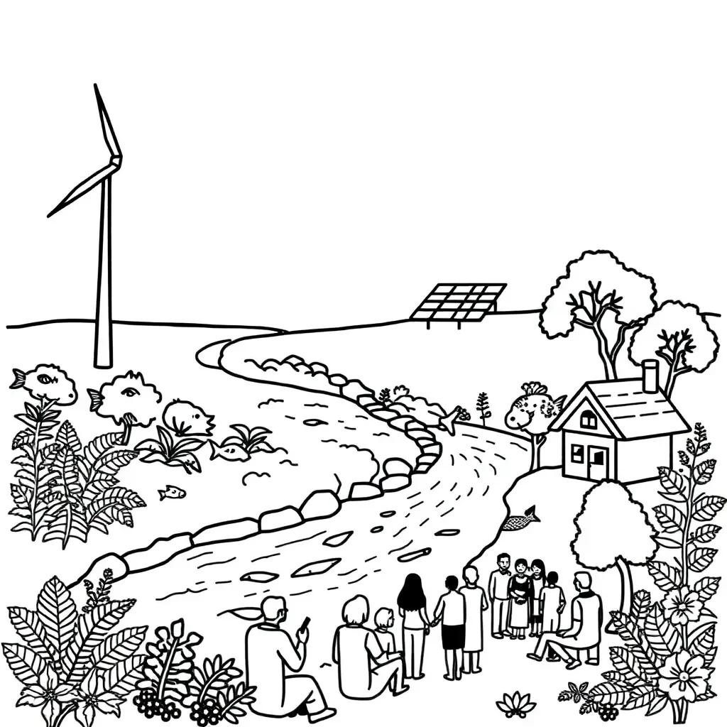 Renewable energy sources illustration