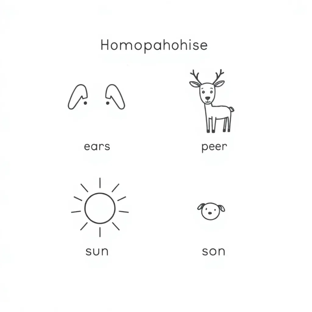 Homophones illustration