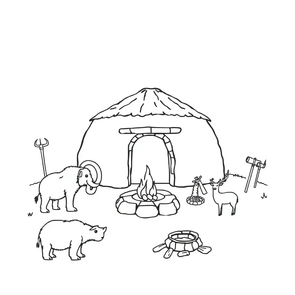 Stone Age settlement illustration