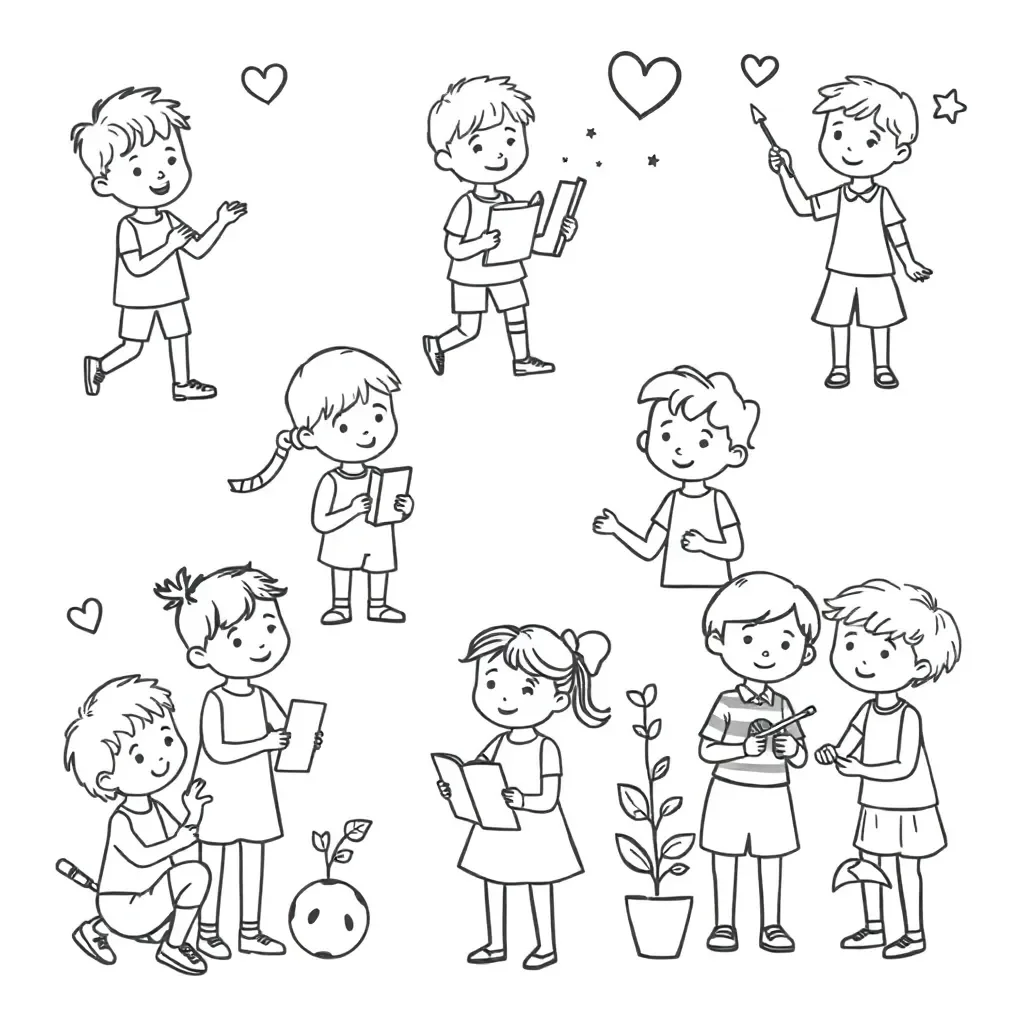 Children introducing themselves