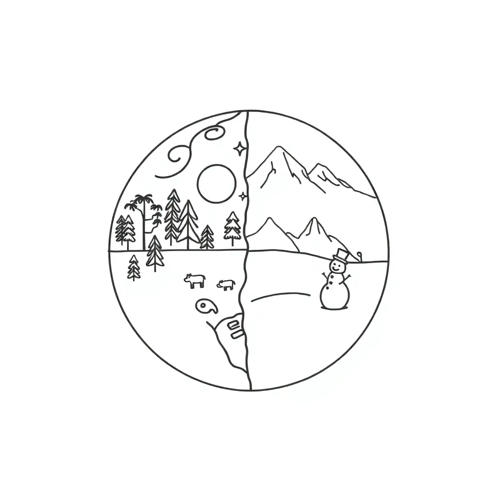 Globe showing equator and hemispheres